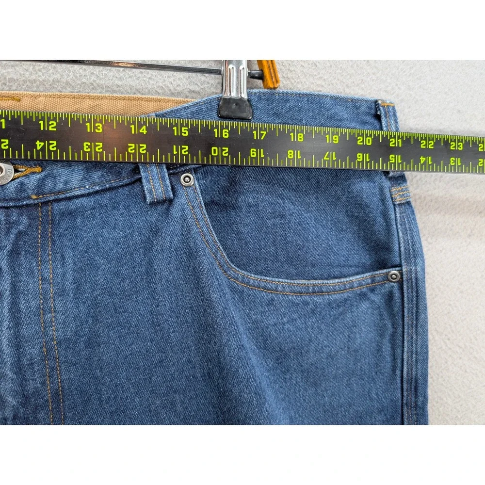 Duluth Trading Co Blue Denim Work Jeans Men's 42x28 Straight Leg 100% Cotton